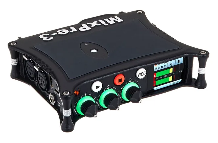 Sound Devices MixPre-3 II, het volumeknopje en de LED-meters