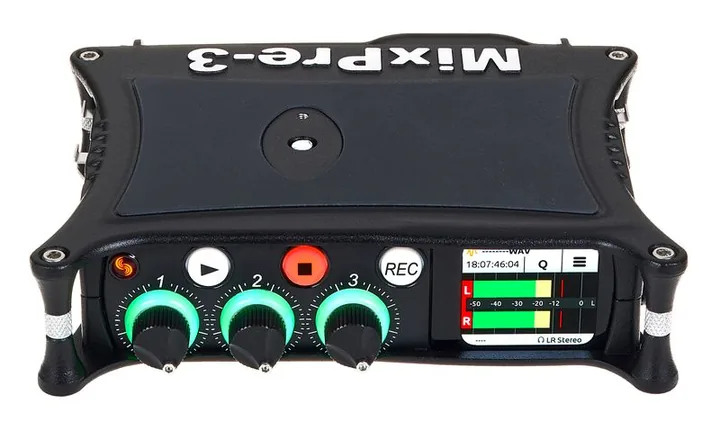 Sound Devices MixPre-3 II Orca Bag Bundle, het voorpaneel met de draaiknoppen