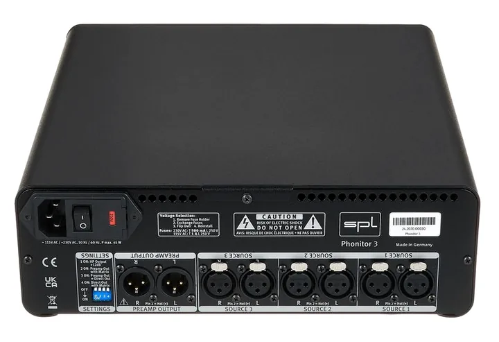 SPL Phonitor 3, het frontpaneel met de woofer en tweeter