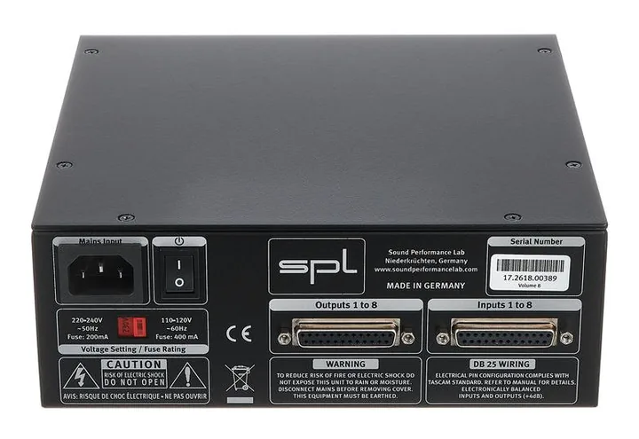 SPL Volume 8 black, de behuizing van opzij