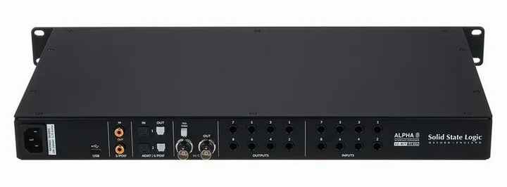SSL Alpha 8, de aansluitingen aan de achterkant