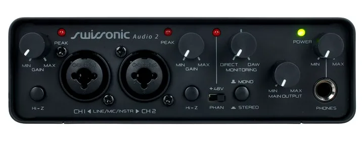 Swissonic Audio 2, de bovenkant van het apparaat