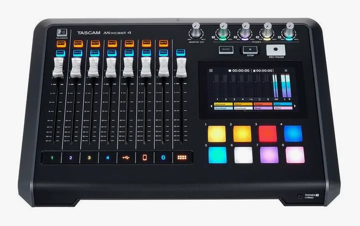 Tascam Mixcast 4 Bag Bundle, de behuizing van opzij
