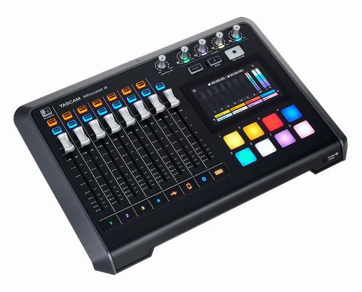 Tascam Mixcast 4 Bag Bundle, de behuizing van opzij