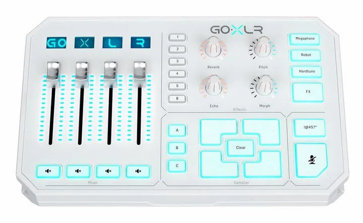 TC-Helicon Go XLR-WH, de ingangen aan de voorzijde
