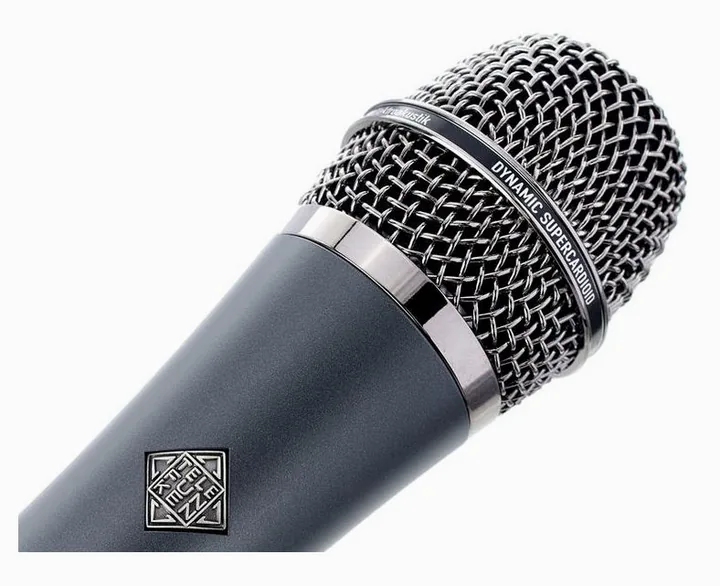 Telefunken M81 Universal Dynamic, de microfoonkorf van dichtbij