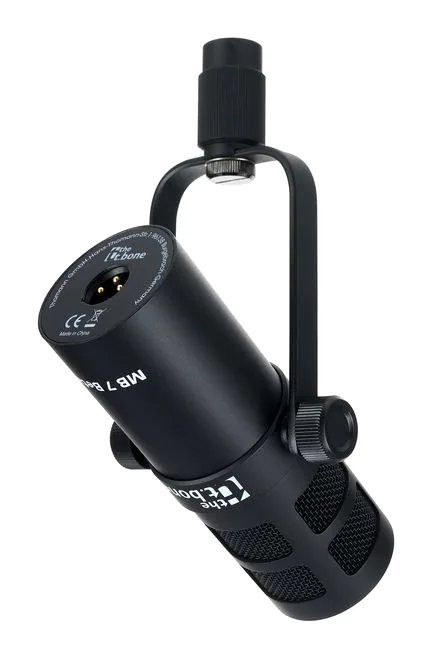 the t.bone MB 7 Beta Swivel Arm Bundle, de XLR-aansluiting onderaan