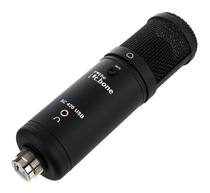 the t.bone SC 420 USB Desktop-Set, de XLR-aansluiting onderaan