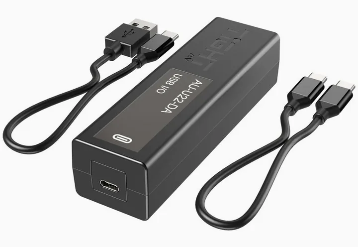 Tight AV Dante 2x2 USBC 2.0 Adapter, de aansluitingen aan de achterkant