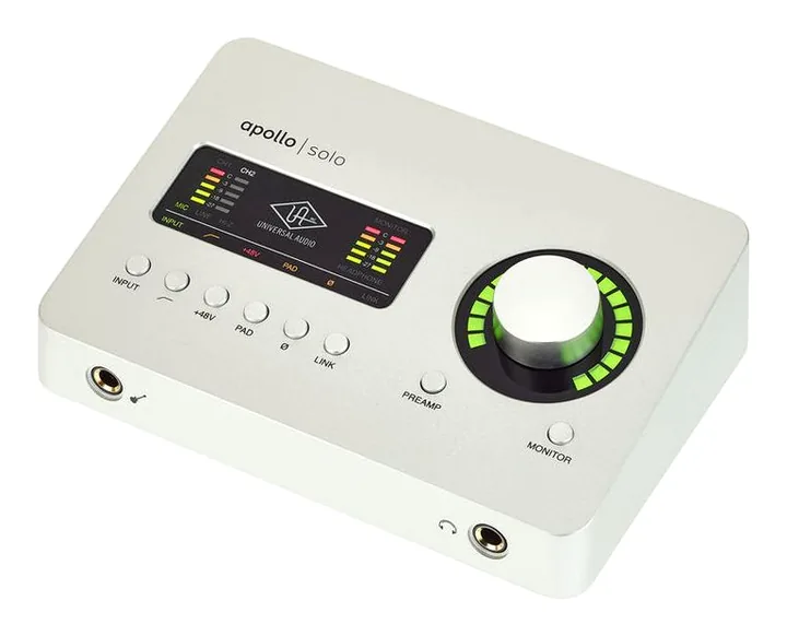 Universal Audio Apollo Solo USB Heritage Ed., de ingangen aan de voorzijde