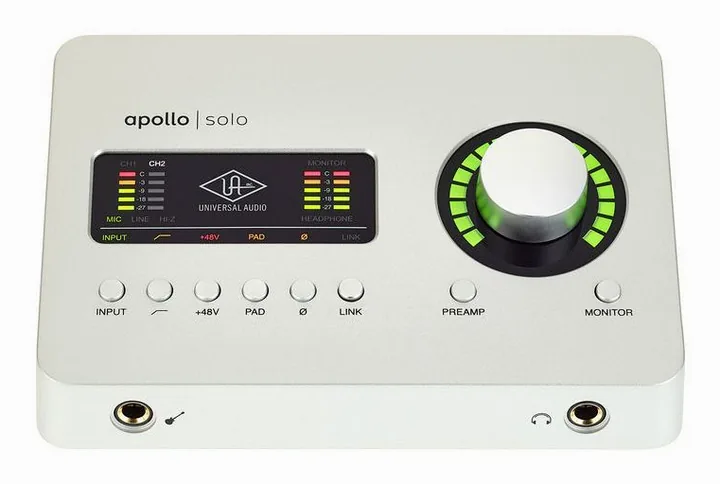 Universal Audio Apollo Solo USB Heritage Ed., de aansluitingen aan de achterkant