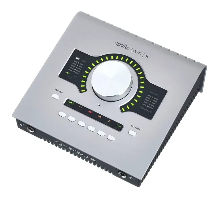 Universal Audio Apollo Twin X Quad Gen2 AC Pro, de bovenkant van het apparaat