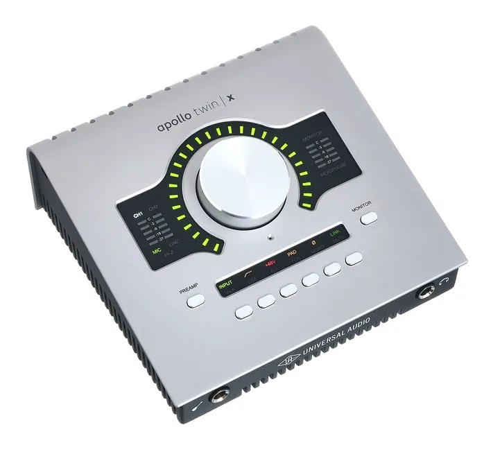 Universal Audio Apollo Twin X Quad Gen2 AC Pro, de bovenkant van het apparaat
