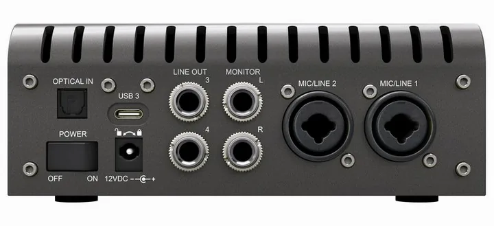 Universal Audio Apollo Twin X USB Heritage, de ingangen aan de voorzijde