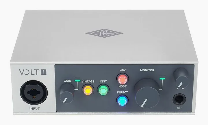 Universal Audio Volt 1 USB Recording Studio, de bovenkant van het apparaat
