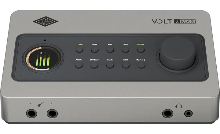 Universal Audio Volt 2 Max, de bovenkant van het apparaat