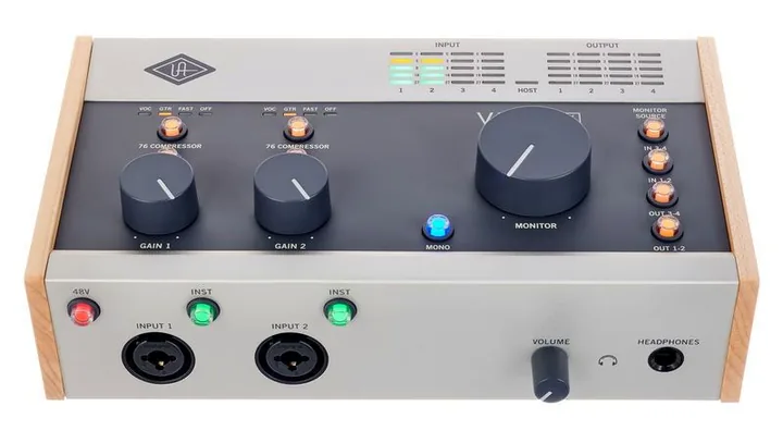 Universal Audio Volt 476 USB Recording Studio, de bovenkant van het apparaat