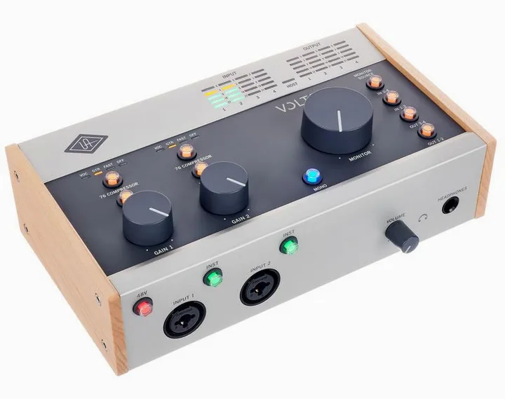 Universal Audio Volt 476 USB Recording Studio, de ingangen aan de voorzijde