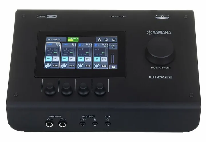 Yamaha URX22 BK, de ingangen aan de voorzijde