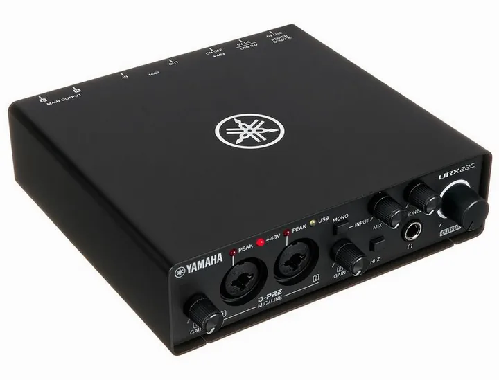 Yamaha URX22C, de ingangen aan de voorzijde