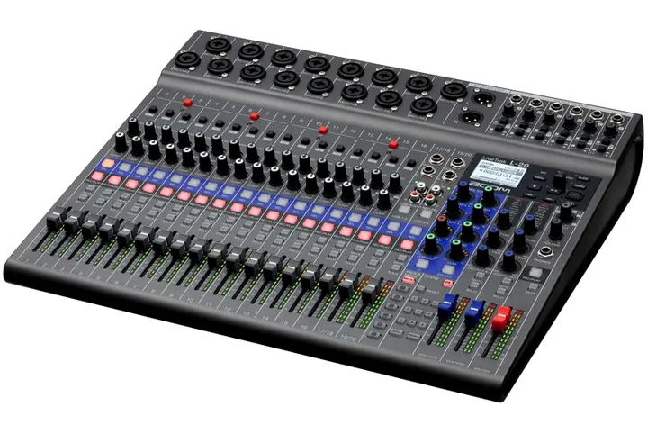 Zoom LiveTrak L-20 Mixercase Bundle, de aansluitingen aan de achterkant