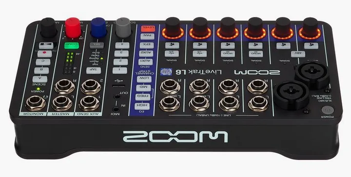 Zoom LiveTrak L-6, de bovenkant van het apparaat