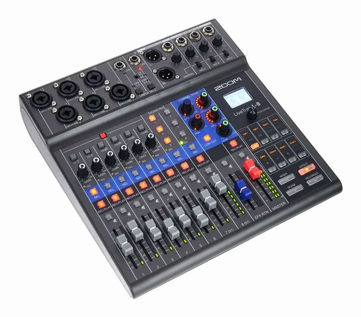 Zoom LiveTrak L-8, de aansluitingen aan de achterkant