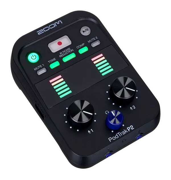 Zoom PodTrak P2, de aansluitingen aan de achterkant