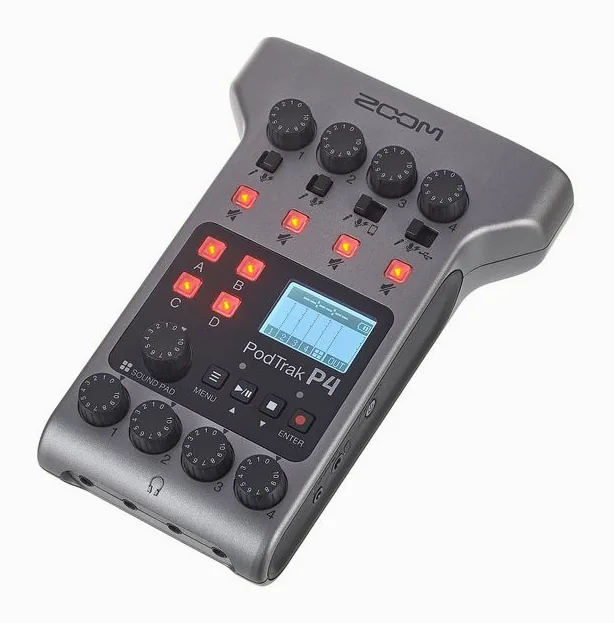 Zoom PodTrak P4 BTA-2 Bundle, de ingangen aan de voorzijde