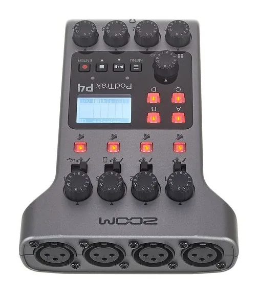 Zoom PodTrak P4 BTA-2 Bundle, de ingangen aan de voorzijde