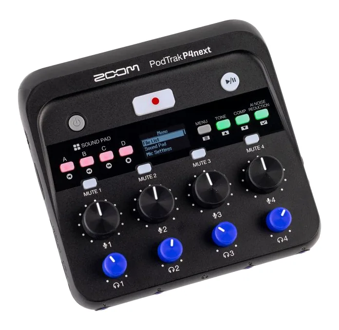 Zoom PodTrak P4next, de ingangen aan de voorzijde